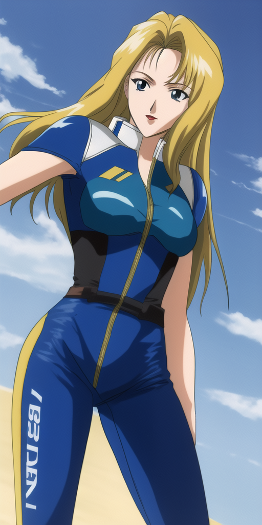 00655-3966034234-masterpiece, best_quality, highres, , Macross7Rex, solo, blonde_hair, blue_bikesuit.png